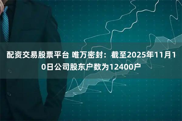 配资交易股票平台 唯万密封：截至2025年11月10日公司股东户数为12400户