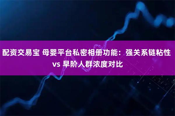 配资交易宝 母婴平台私密相册功能：强关系链粘性 vs 早阶人群浓度对比