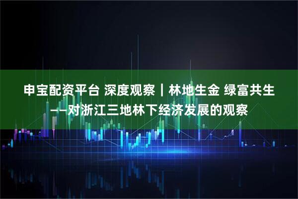 申宝配资平台 深度观察|林地生金 绿富共生——对浙江三地林下经济发展的观察